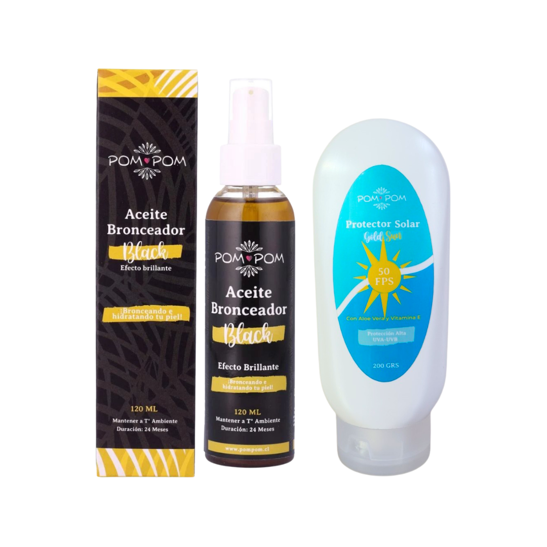 Pack Bronceador Black 120 ml + Bloqueador FPS 50 (50 ml) – Para las que se atreven a más