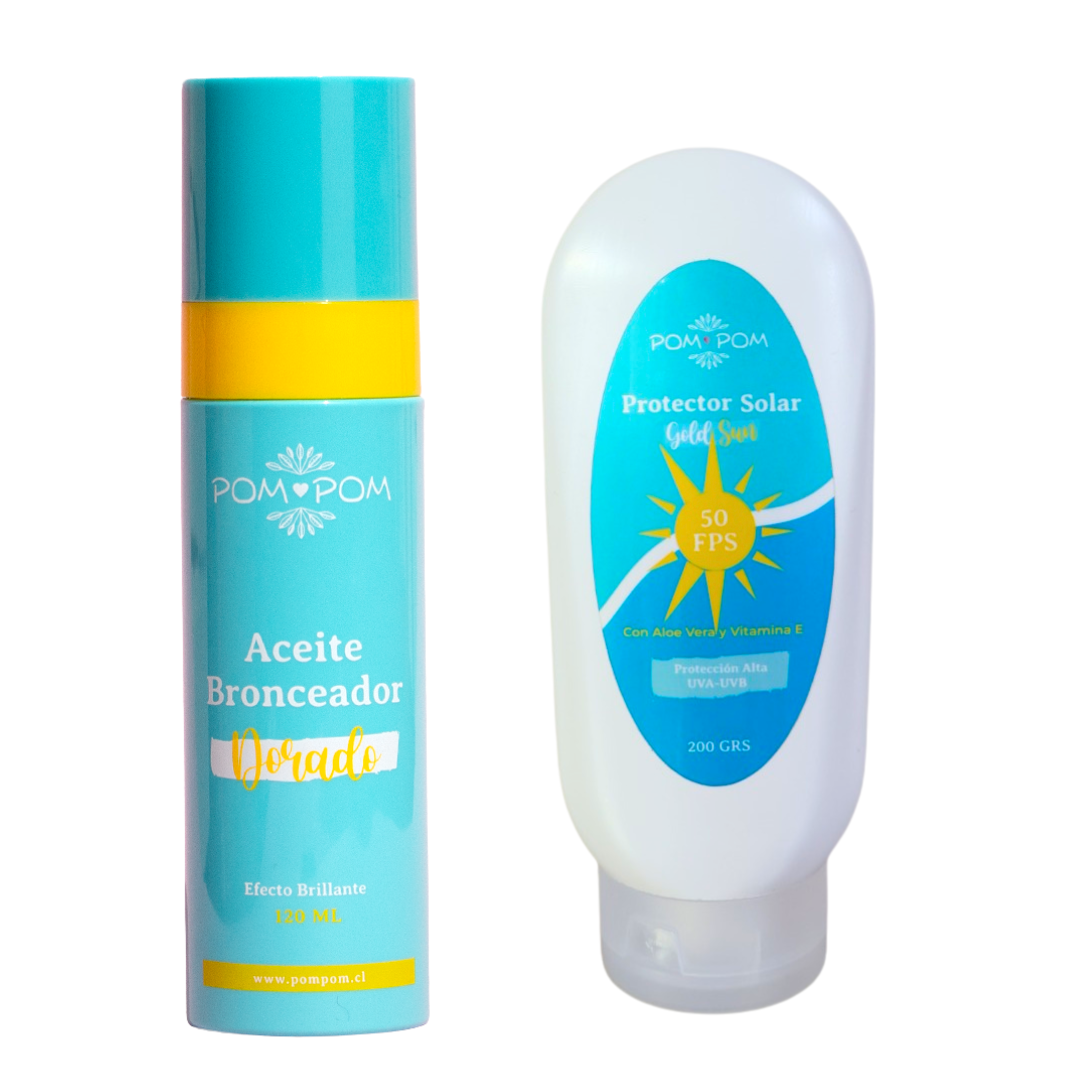 Pack Bronceador Dorado + Bloqueador Solar = Bronceado Seguro y Radiante
