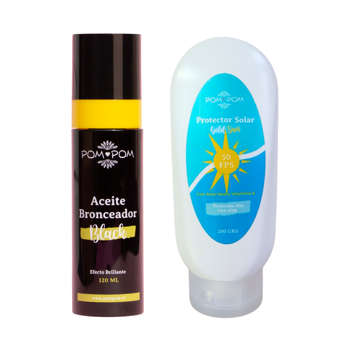 Pack Bronceador Black 120 ml + Bloqueador FPS 50 (50 ml) – Para las que se atreven a más