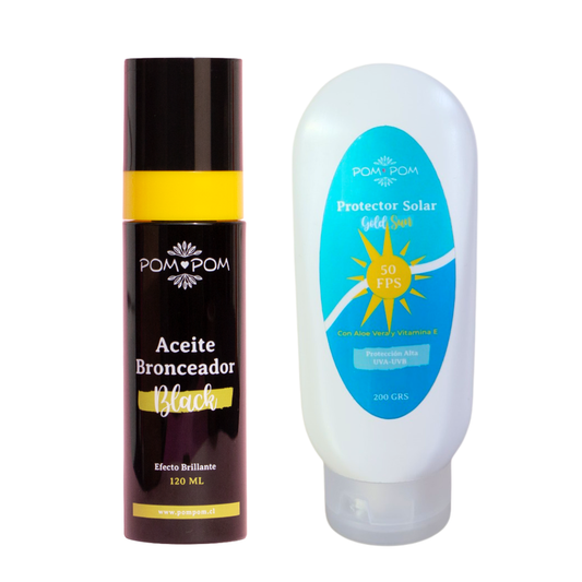 Pack Bronceador Black 120 ml + Bloqueador FPS 50 (50 ml) – Para las que se atreven a más