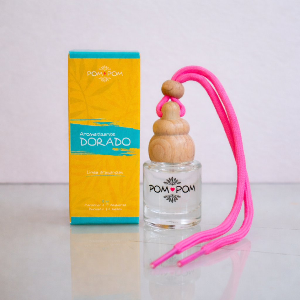 Aromatizador para auto dorado