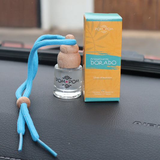 Aromatizador para auto dorado