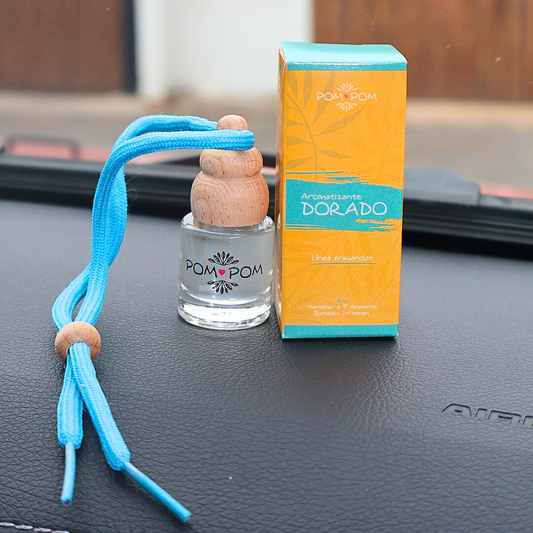 Aromatizador para auto dorado