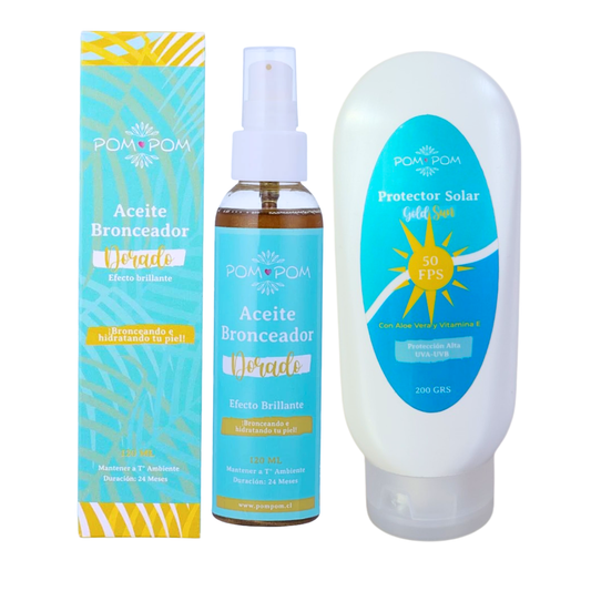 Pack Bronceador Dorado + Bloqueador Solar = Bronceado Seguro y Radiante