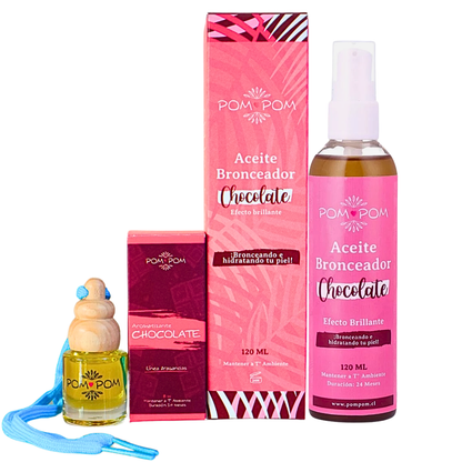 Pack Bronceador Chocolate + Aromatizador Chocolate